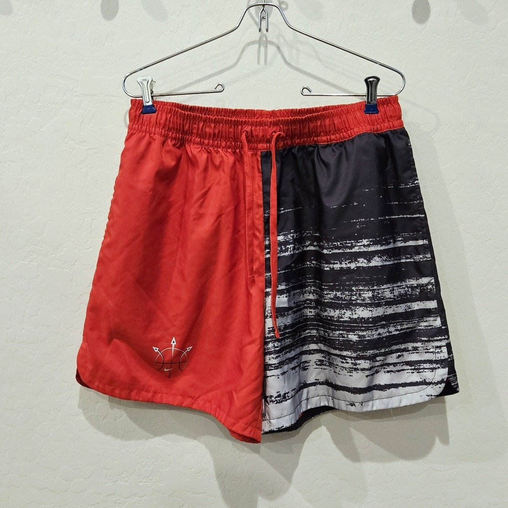 Nike Woven Flow Summer Hoop Shorts Mens Size Large Standard Fit Black Red